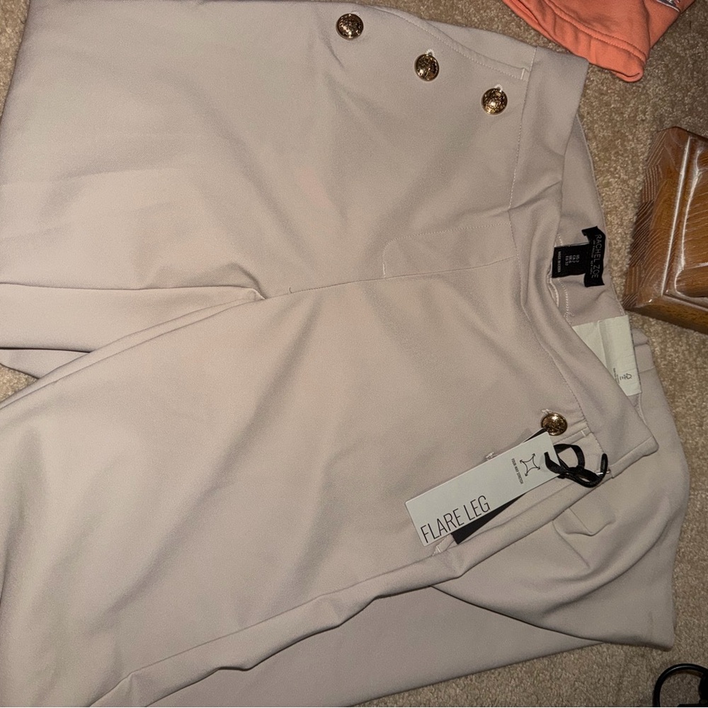 Flare Leg Pants with Gold Buttons Rachel Zoe